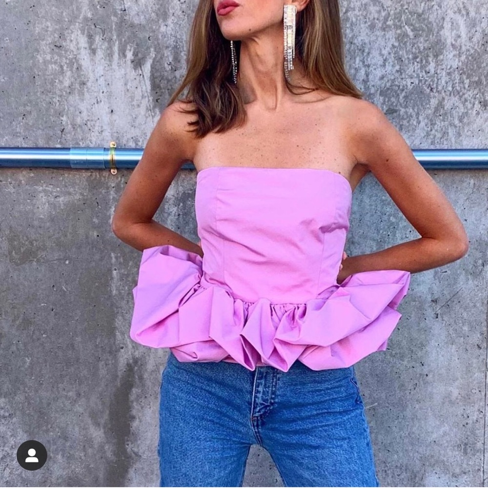 Zara Puff Hem tube top